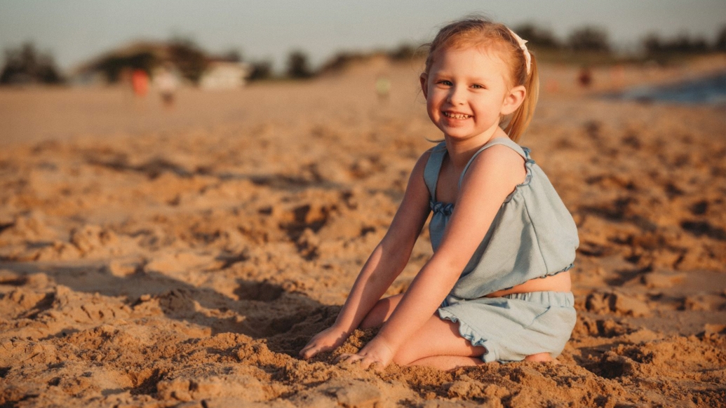 little girl on beach