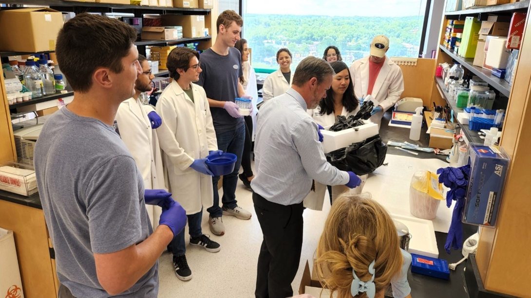 people gathered in lab