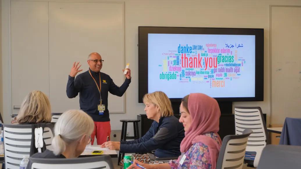 Dr. Rajesh Mangrulkar addresses workshop attendees.