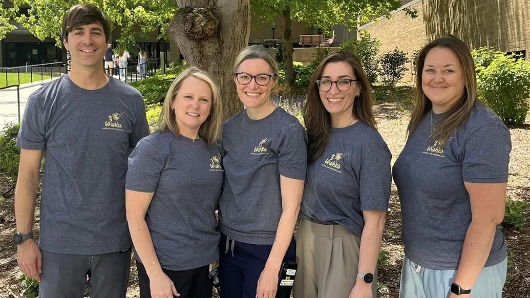 3 Wishes CCMU team Jakob McSparron, MD; Sara Didoszak MSN, RN; Diana Brown MSW; Maddie Lagina, MD, MPH; Abi Beutler RN