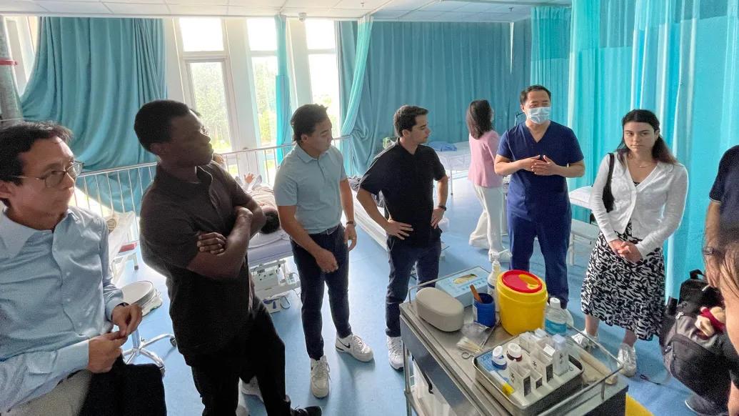 A group of UMMS M1 students at the Yanqing District Hospital of the Traditional Chinese Medicine, in Beijing
