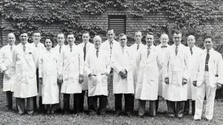 Dermatology staff photo from 1952-53