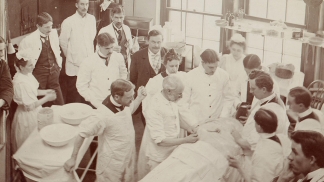 Historic photo of the Breakey Clinic operating room