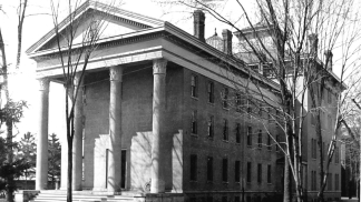 Early black and white photo of the medical school building