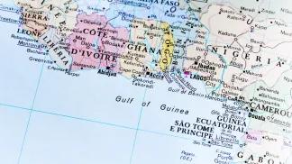 Map showing Ghana