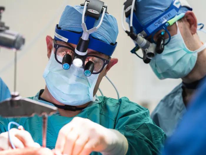 performing surgery