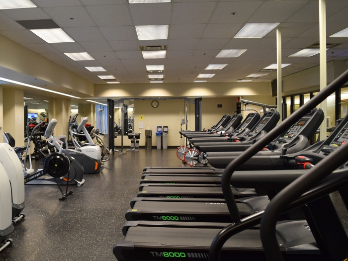 view of the fitness center and treadmills within the ncrc 