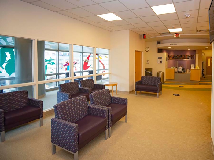 waiting area inside of the ambulatory care center