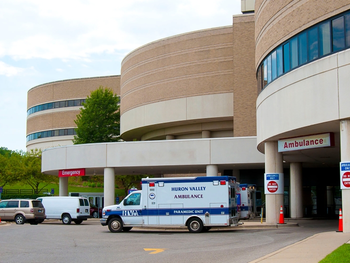ambulance entrance to the hospital