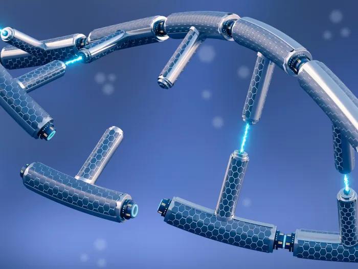 DNA helix technology robotic cybernetic image