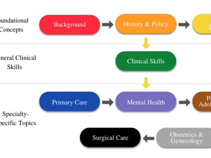 A flowchart of an LGBTQIA-focused curriculum