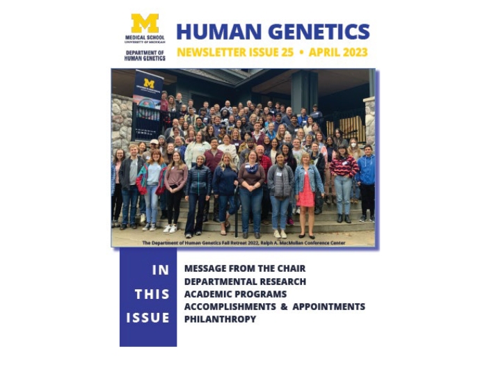 2023 Human Genetics monthly newsletter cover