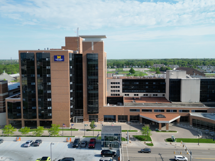 Exterior buildings of University of Michigan Health-Sparrow in Lansing Michigan.