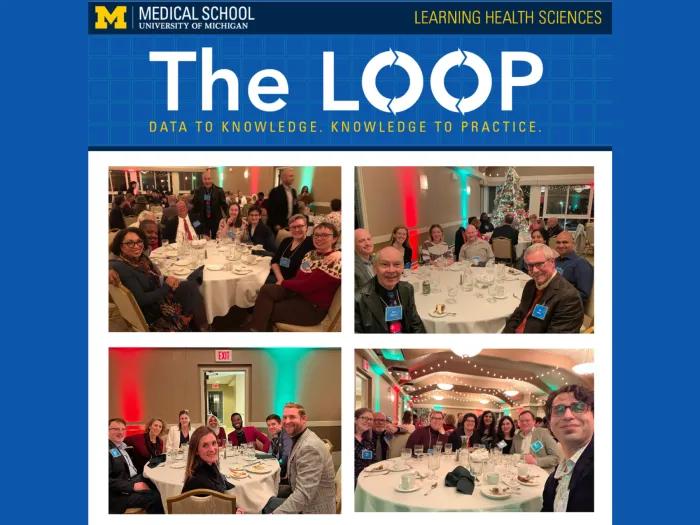 The Loop newsletter special edition features a vibrant dinner scene with people engaged in conversation and sharing a meal.
