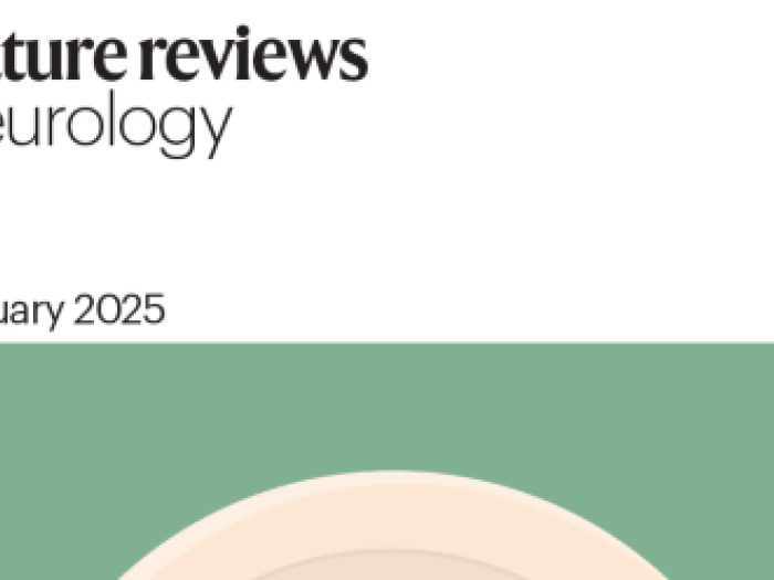 Top part of the cover of Nature Reviews Neurology Janurary 2025 cover