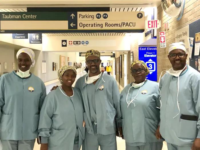 A delegation of surgeons from Rwanda