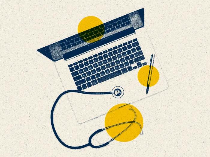 laptop graphic with stethoscope