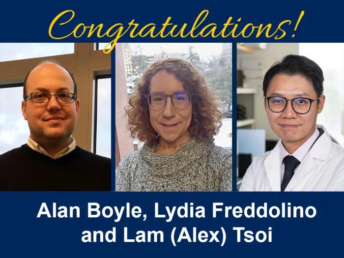 Alan Boyle, Lydia Freddolino and Lam (Alex) Tsoi