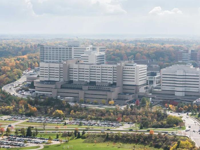 Aerial view of the U-M medical campus
