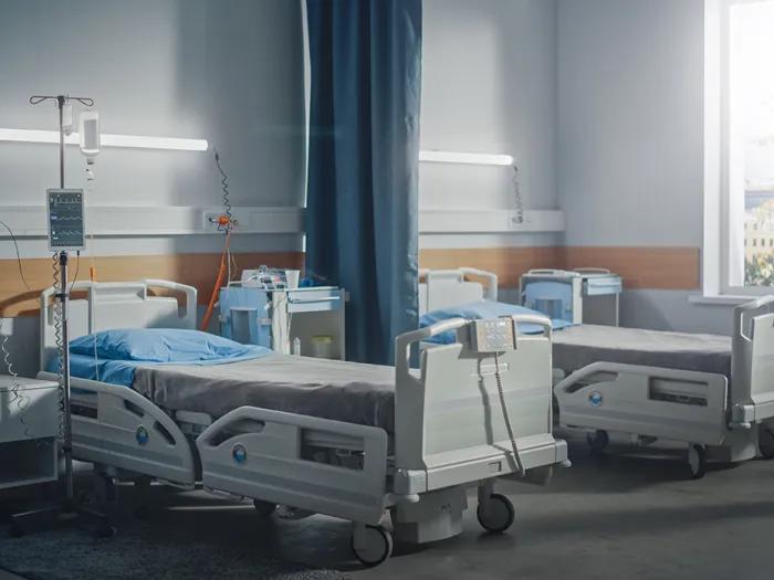 Hospital room with two beds