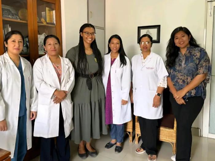 Otana Jakpor on a site visit at Dhulikhel Hospital, in Nepal