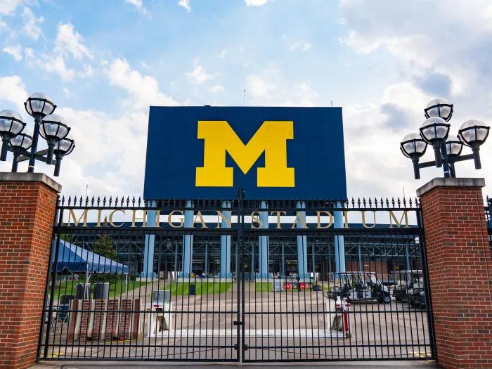 Entrance gate at the University of Michigan Stadium, home of the Michigan Wolverines - Adobe Stock