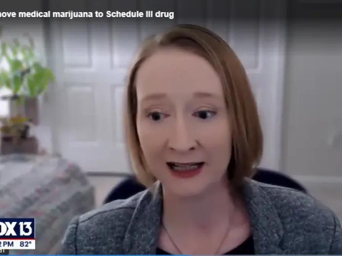 Screenshot of Dr. Erin Bonar speaking with Fox13