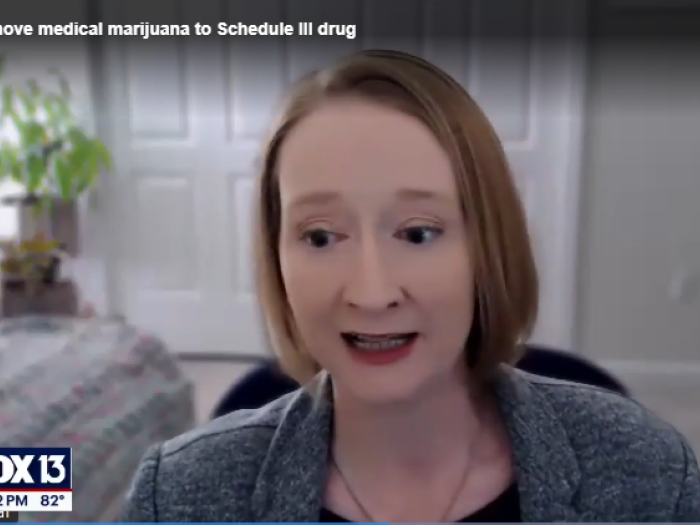 Screenshot of Dr. Erin Bonar speaking with Fox13
