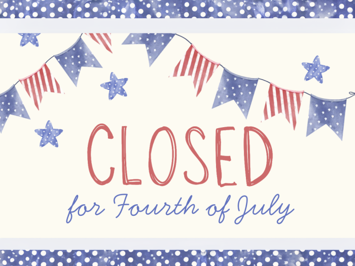 BRCF Fourth of July 2026 Closures