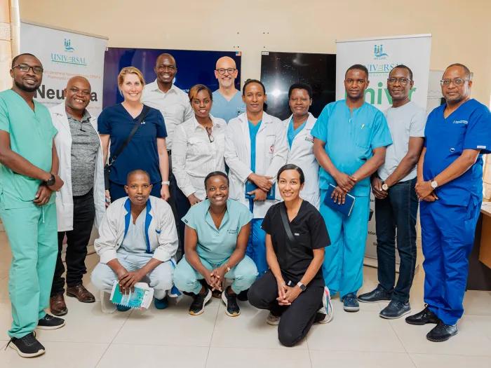 Christopher Bichakjian in Burundi with the US dermatology team and local physicians.