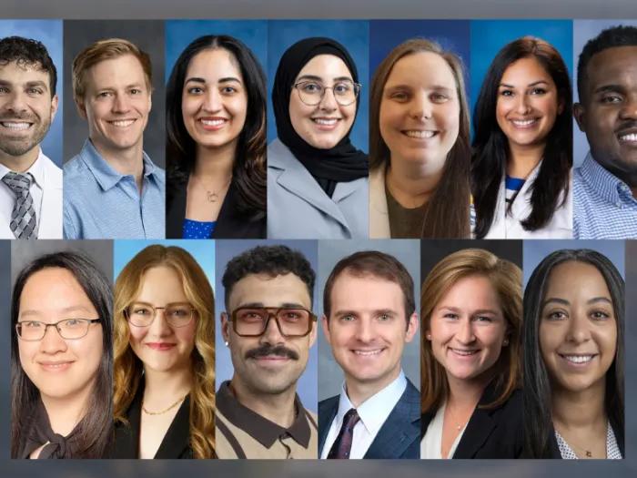 Grid of 13 formal headshot portraits