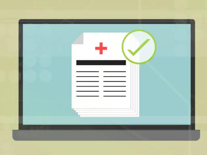 Image of laptop with medical records