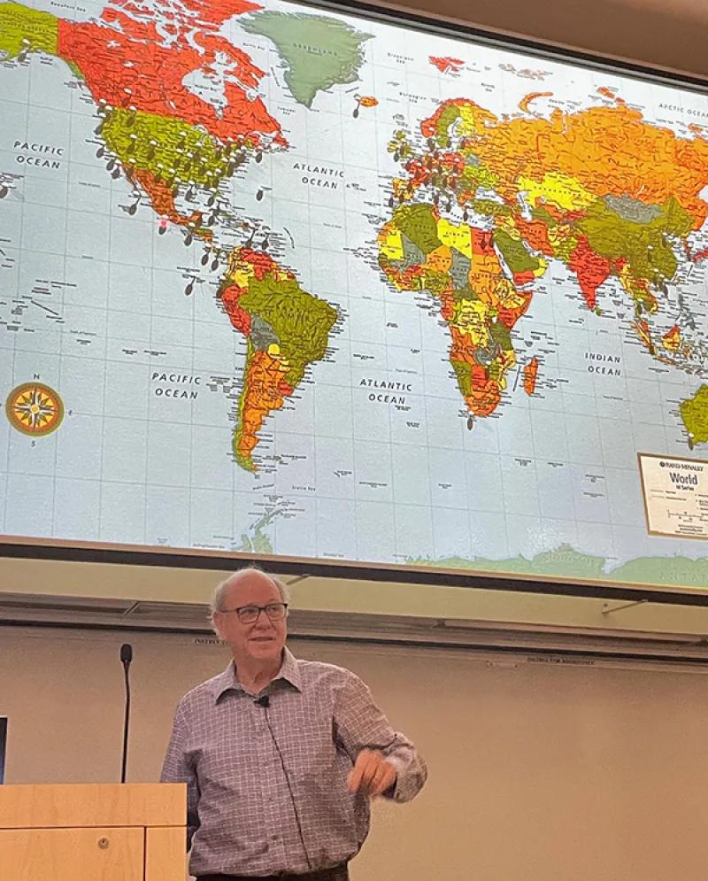 Prof. Harry Mobley lecture about his scientific lectures that took him around the world