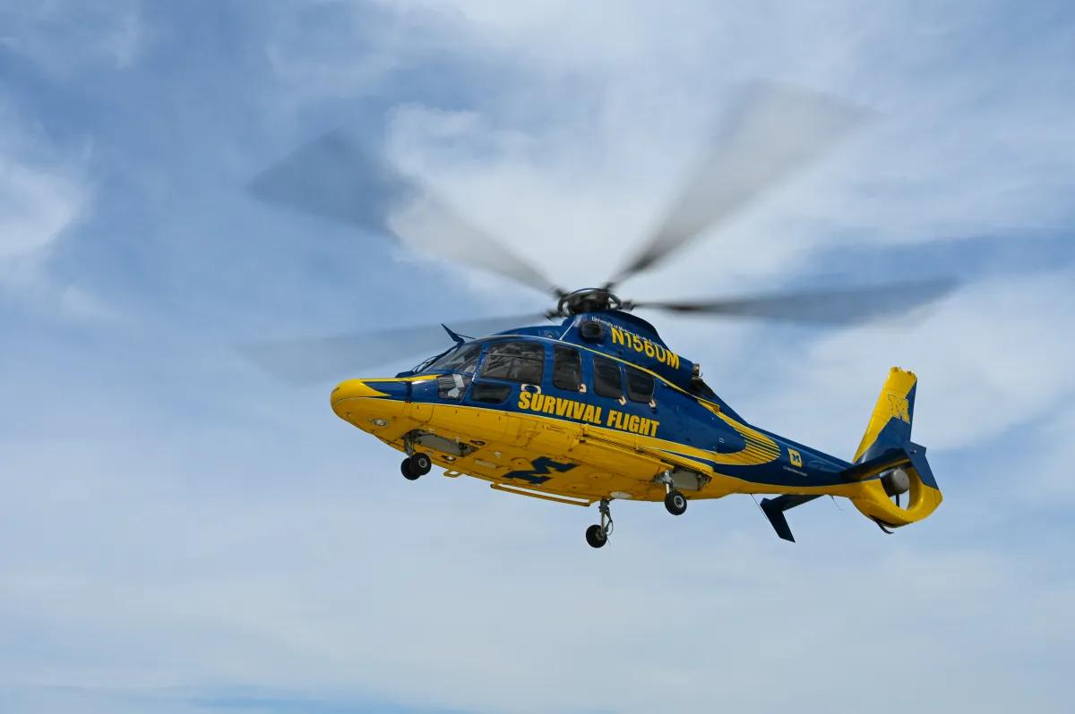 Survival Flight helicopter takes off