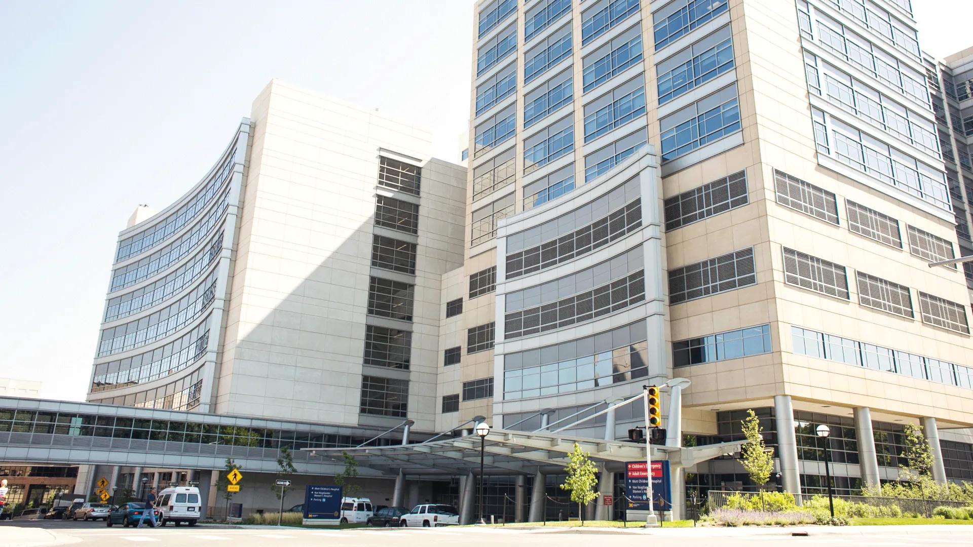 exterior view of Mott Children's Hospital