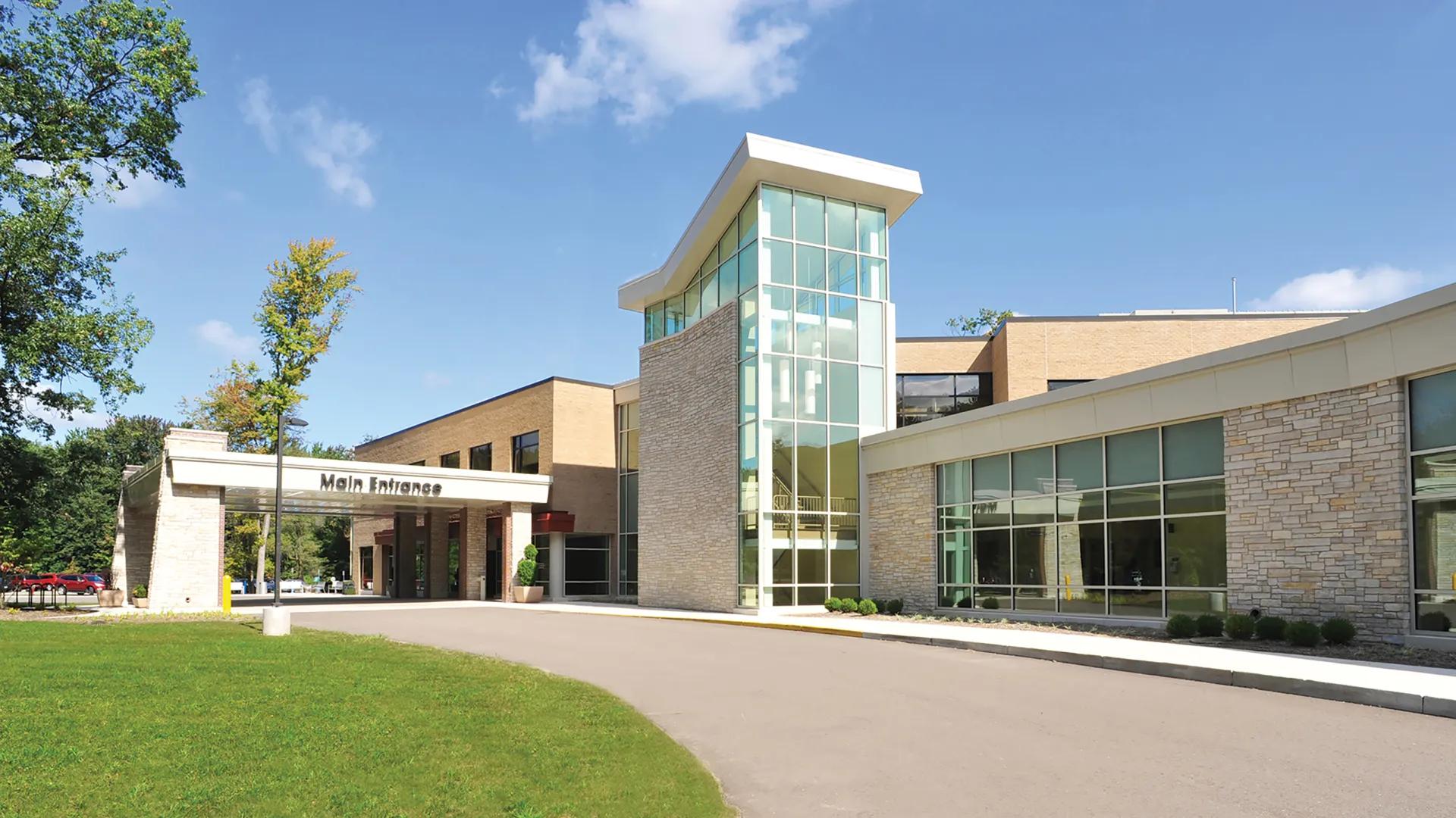 exterior shot of main drive up entrance to the Chelsea Health Center