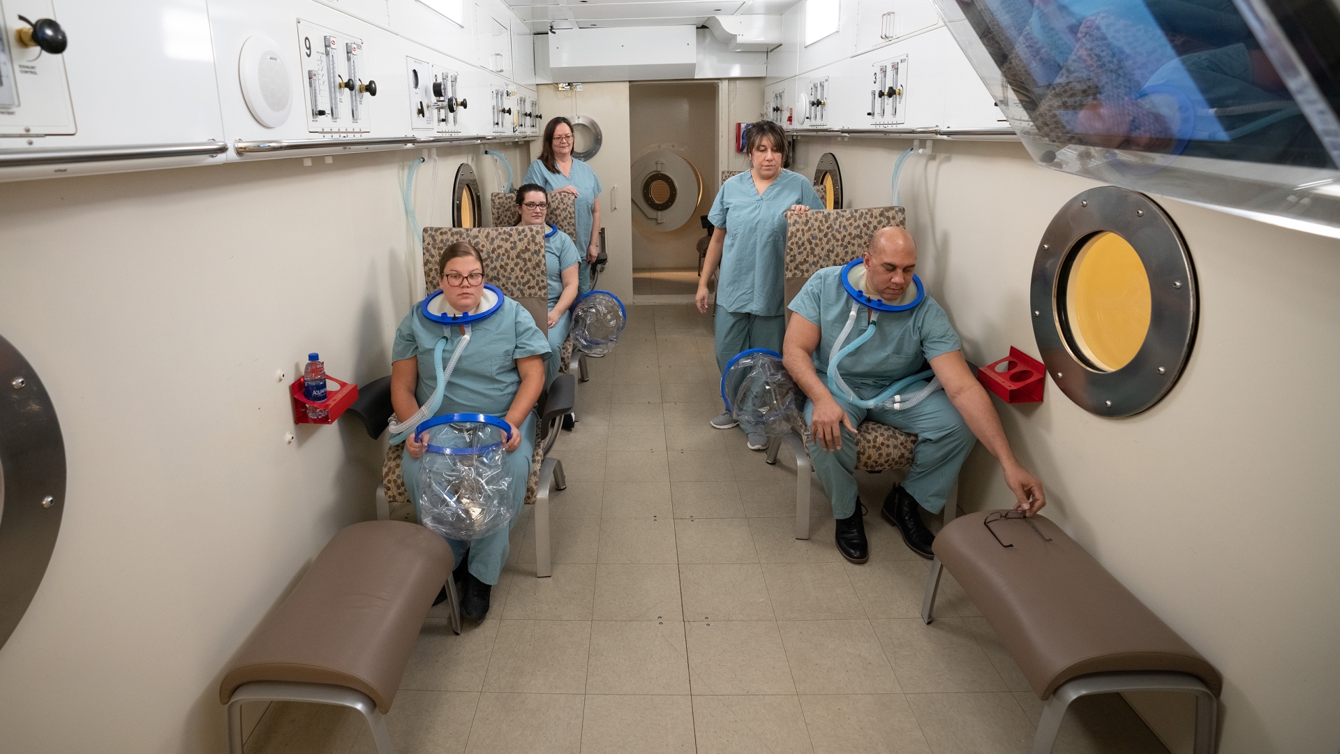 trainees are in the wound care chamber 
