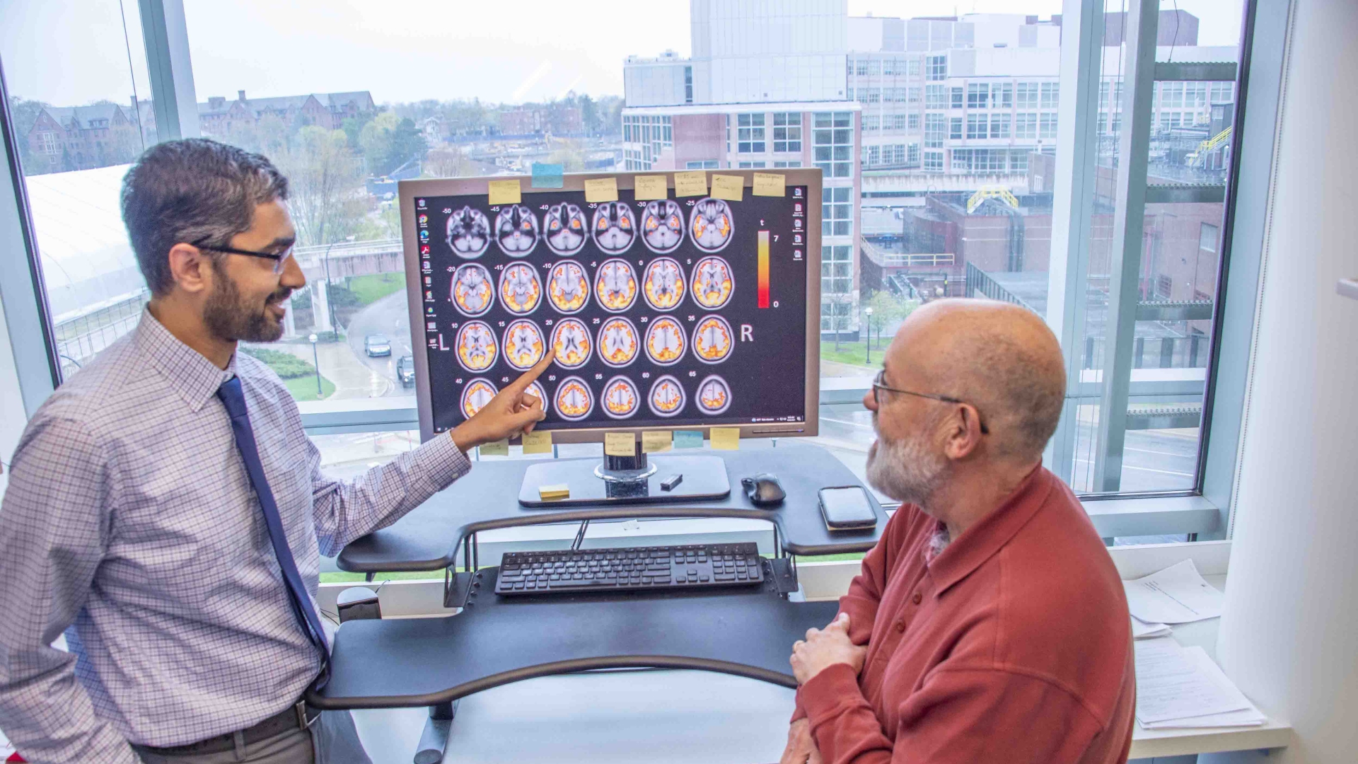 Doctors reviewing scans of the brain 