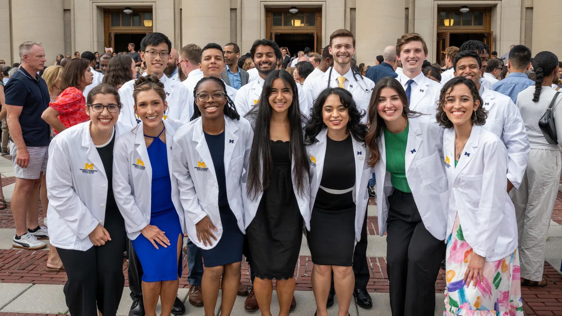 A group of medical students at the White Coat Ceremony