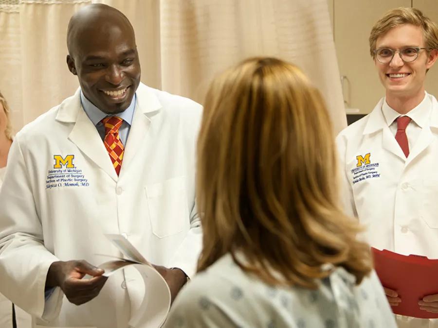 Group of doctors with a patient