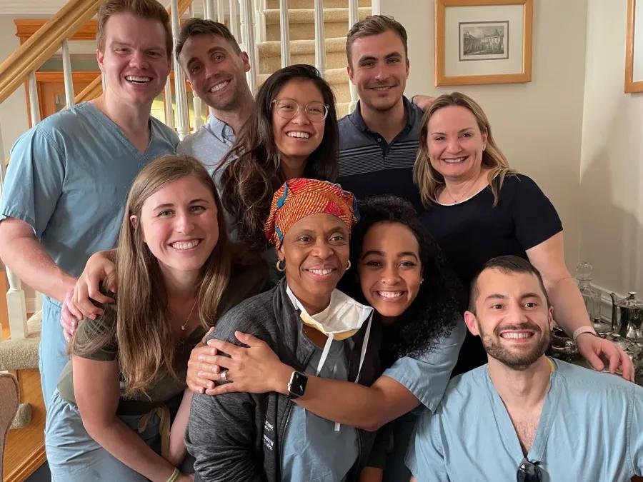 obgyn residents gather together in home 