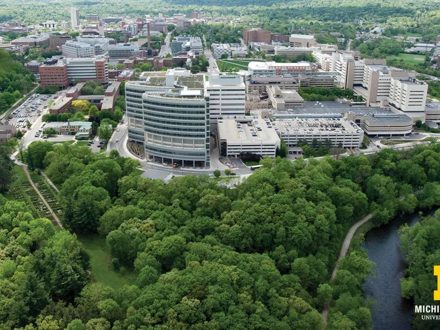 Areal image of the U-M hospital campus