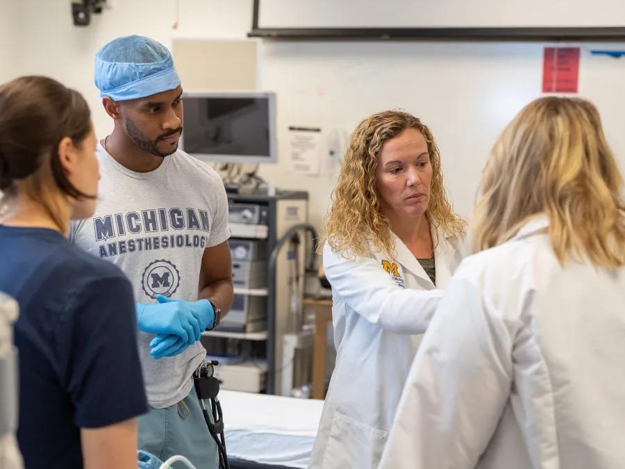 Doctor and residents learning in simulation lab