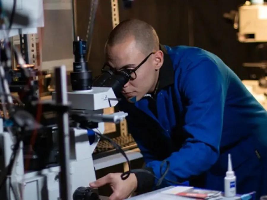 A person using lab equipment