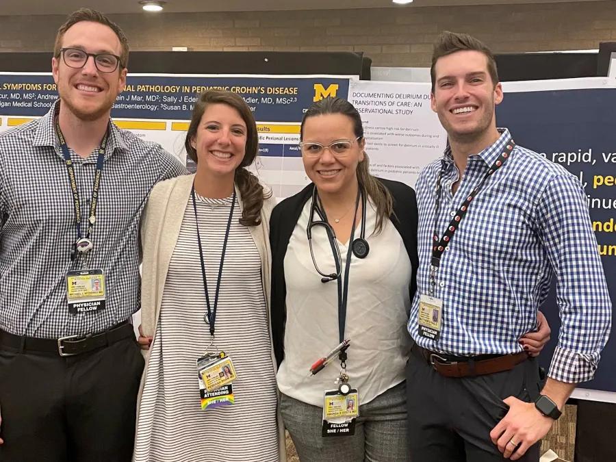 4 pediatric Michigan Medicine staff members at conference