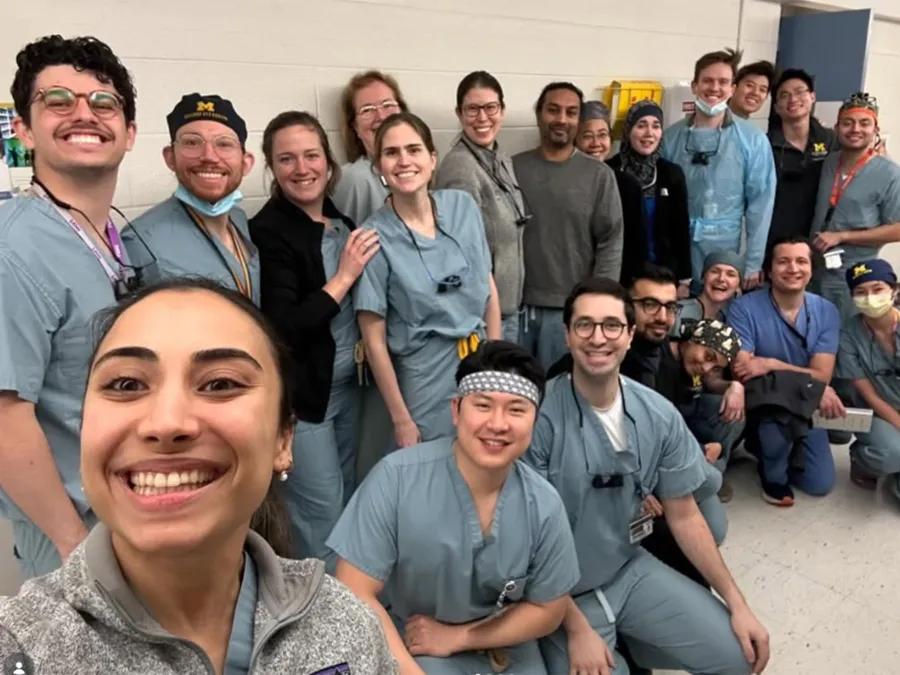 Residents and instructors line the hallway following the KEC Orbital Dissection Course
