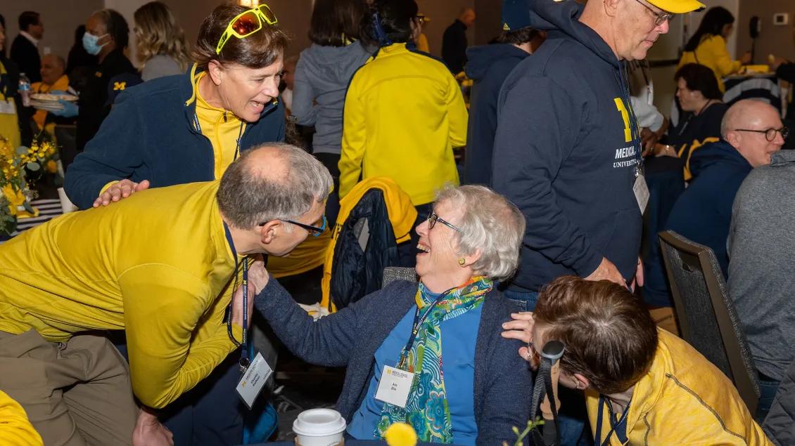 Alums catching up at the 2022 med school reunion