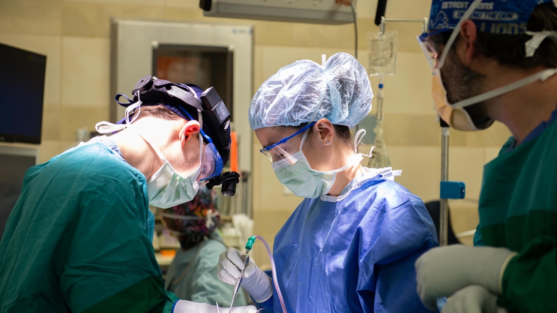 surgeon operating in the OR