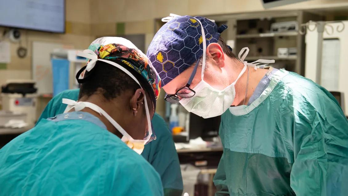 Surgeons working in the operating room