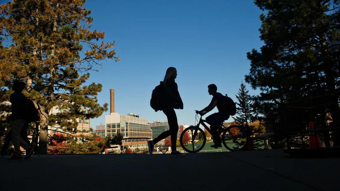 students on campus